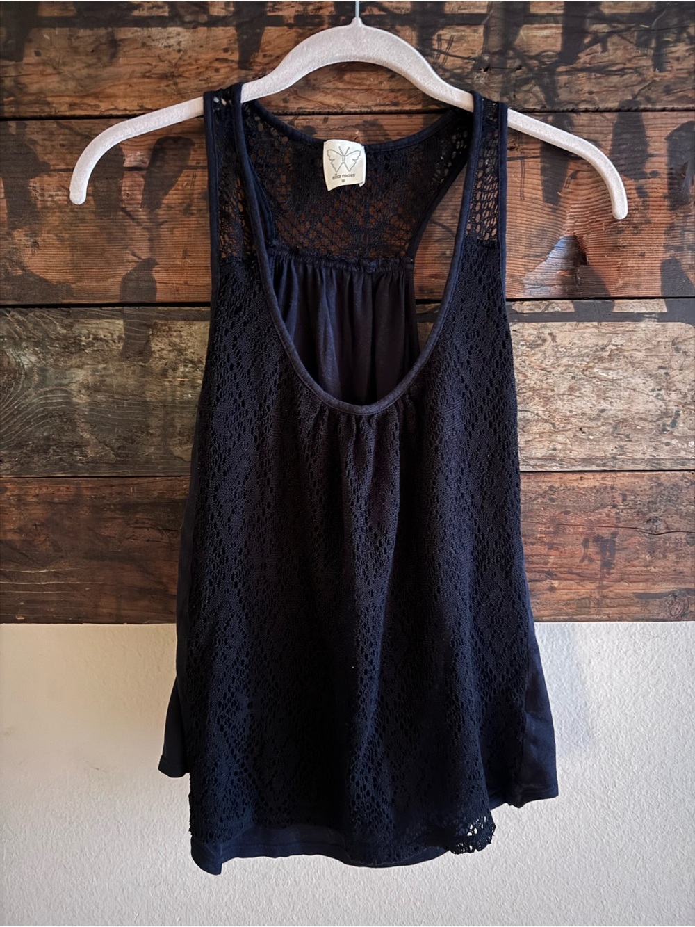 Ella Moss Black Lace Layered Camisole